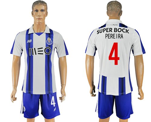 Oporto #4 Pereira Home Soccer Club Jersey